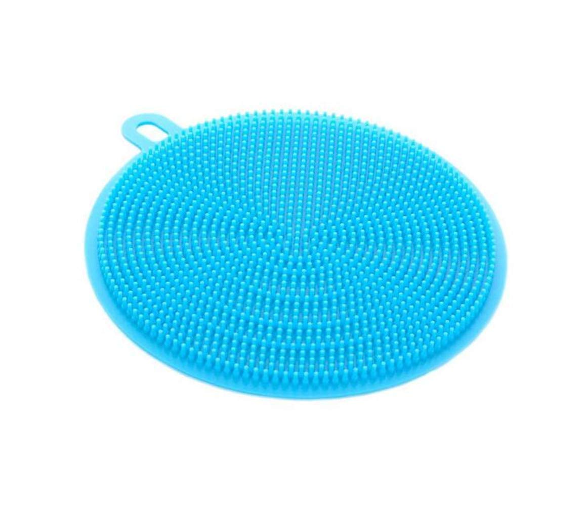 Miracle MarketSilicone Scrubber, Silicone Multipurpose Kitchen Scrub Brush for Dish Pot and Veggies Fruit Non-Stick Pan Blue