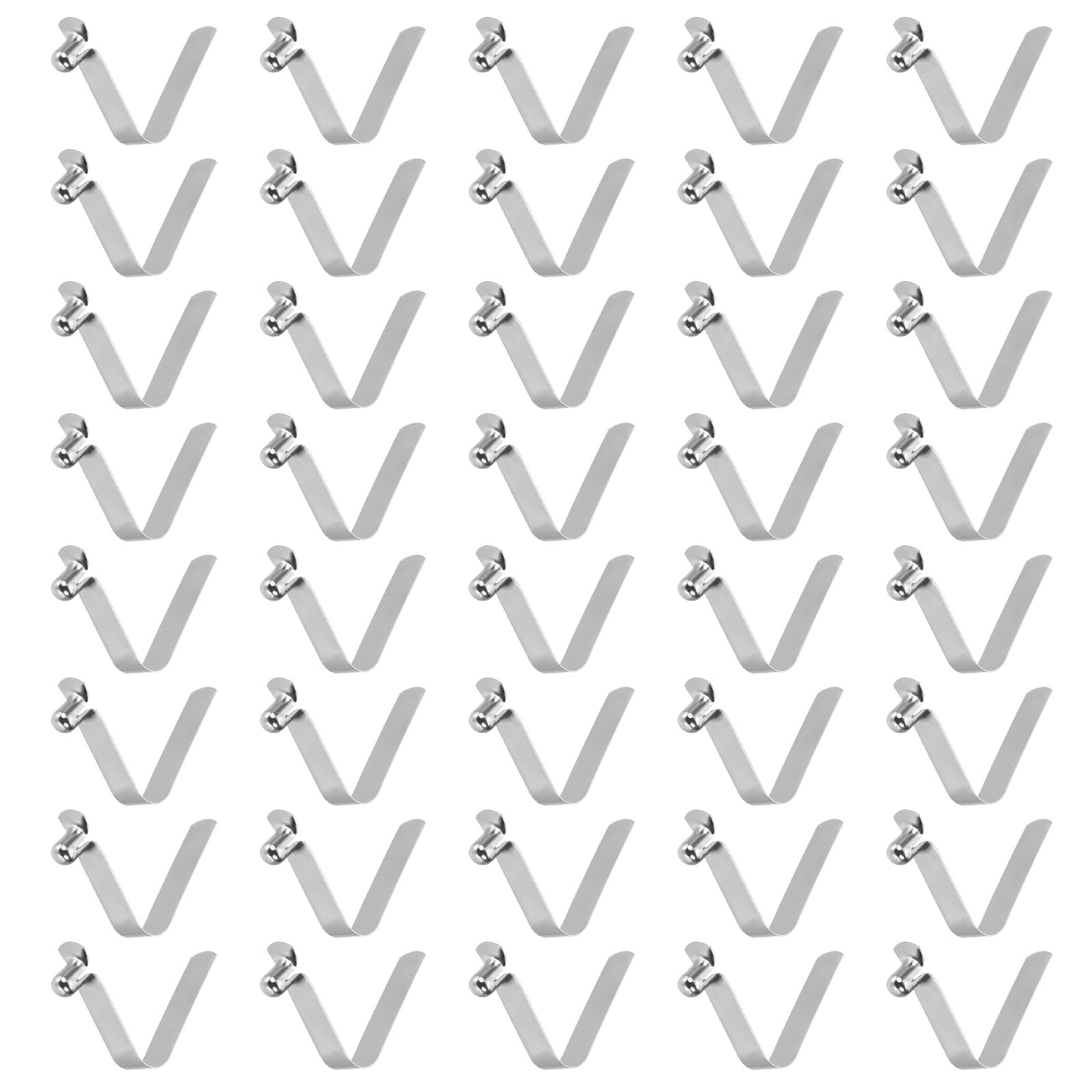 sourcing map 40pcs Single Button Kayak Paddle Snap Spring Clip 4.7x7x29mm 65Mn Spring Steel V-Shaped Hollow Lift Telescopic Locking Tube Pole Clips for Tent Umbrella Camping