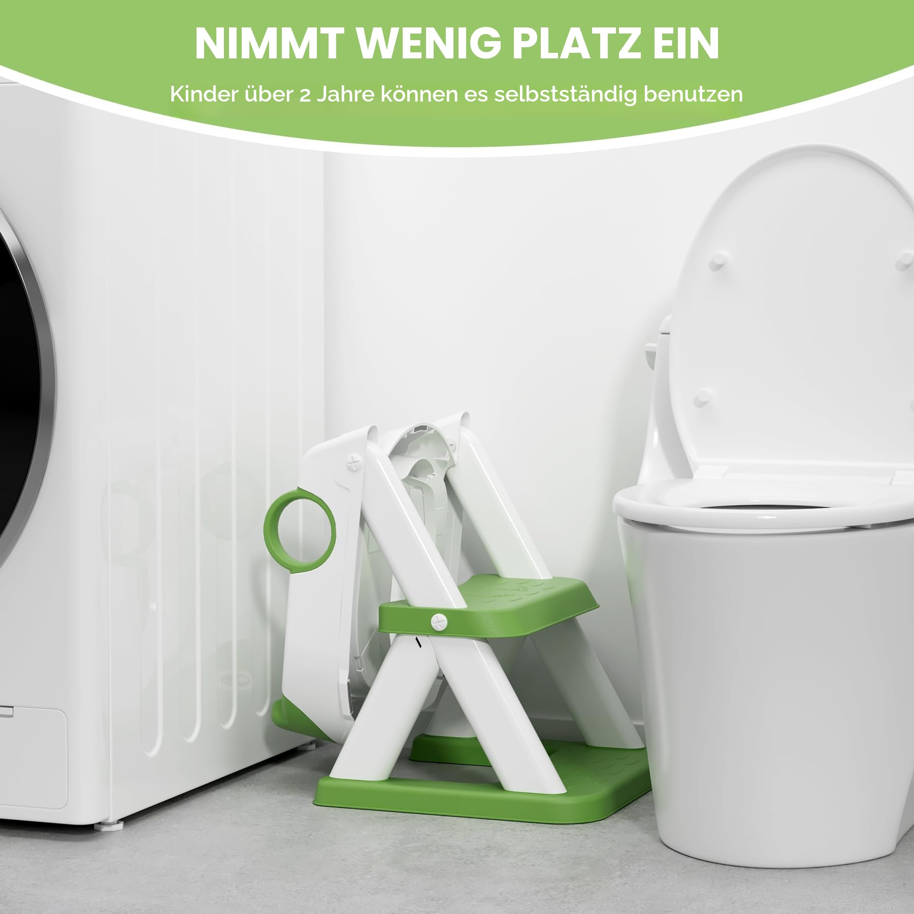 COOSEYA Frosch Kinder Toilettensitz, Toilettentrainer Toilettensitz für Kleinkinder, Upgrade Toilettenleiter für Jungen Mädchen, 2 in 1 Toilettentrainer mit Treppe, Rutschfestes Trittbrett