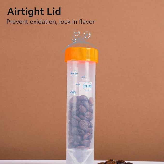 25 Tubos de Almacenamiento de Granos de Café, Airtight con Tapas y Embudo miniatura 4