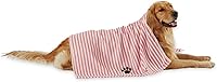 Bone Dry X-Large Microfiber Pet Grooming Towel 41x23.5" Striped Rose - Super Absorbent for Dogs & Cats