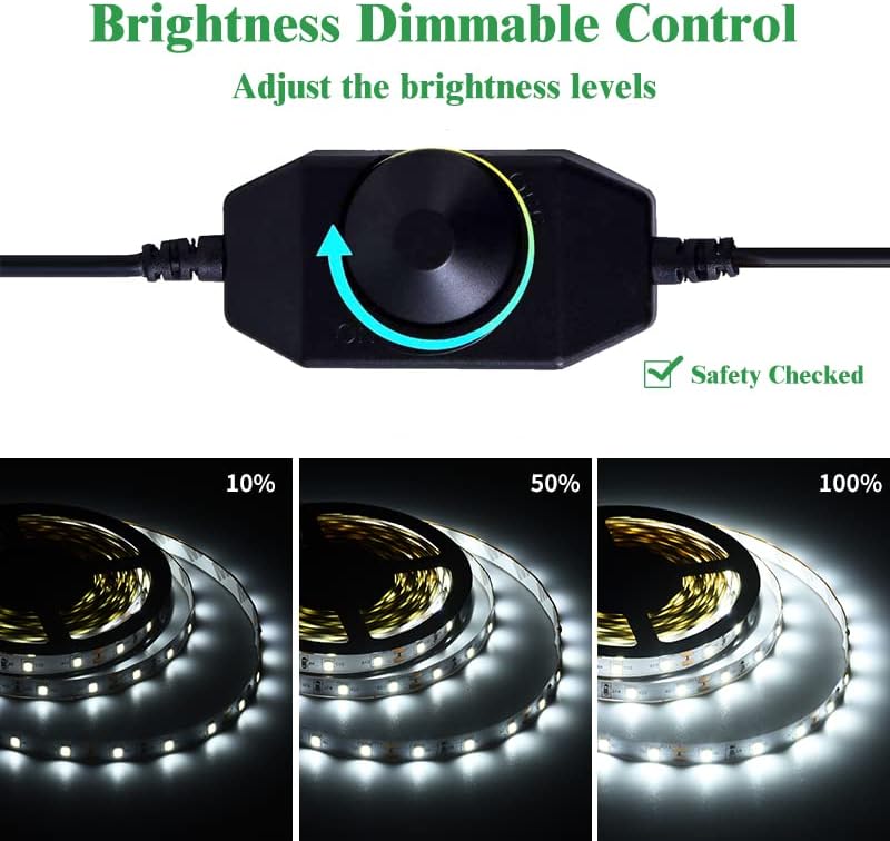 Miniatura 3 de Kit de tira de luces LED, 40 pies39.4 ft de luz blanca 6000 K, SMD 2835 300 LED, juego completo de luces LED superadhesivas, 12 V de bajo voltaje,