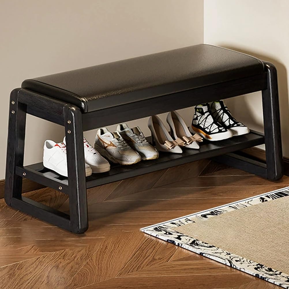 Banc à chaussures pour couloir moderne avec assise en tissu doux
