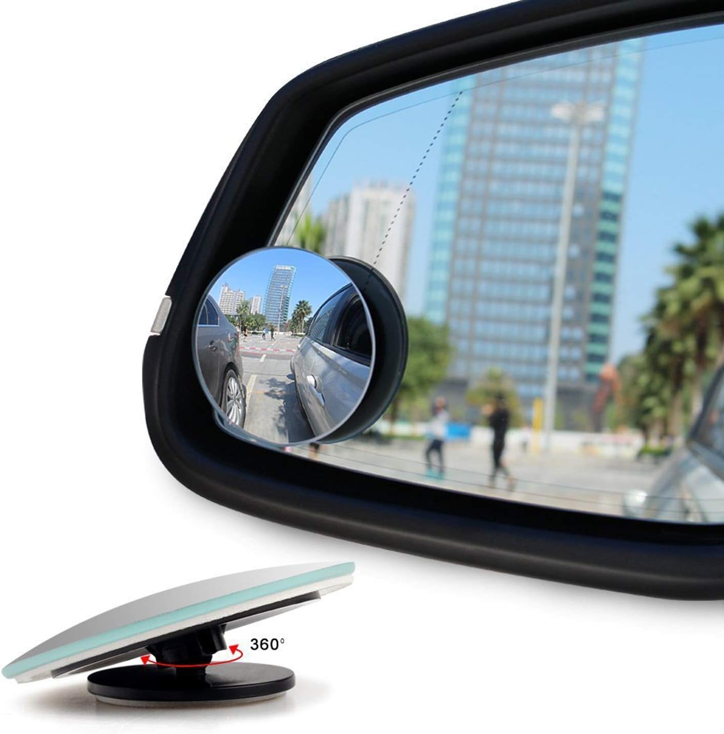 ToterWinkelSpiegel, rund, Weitwinkelspiegel zum Aufkleben auf den Seitenspiegel, 2 Stück