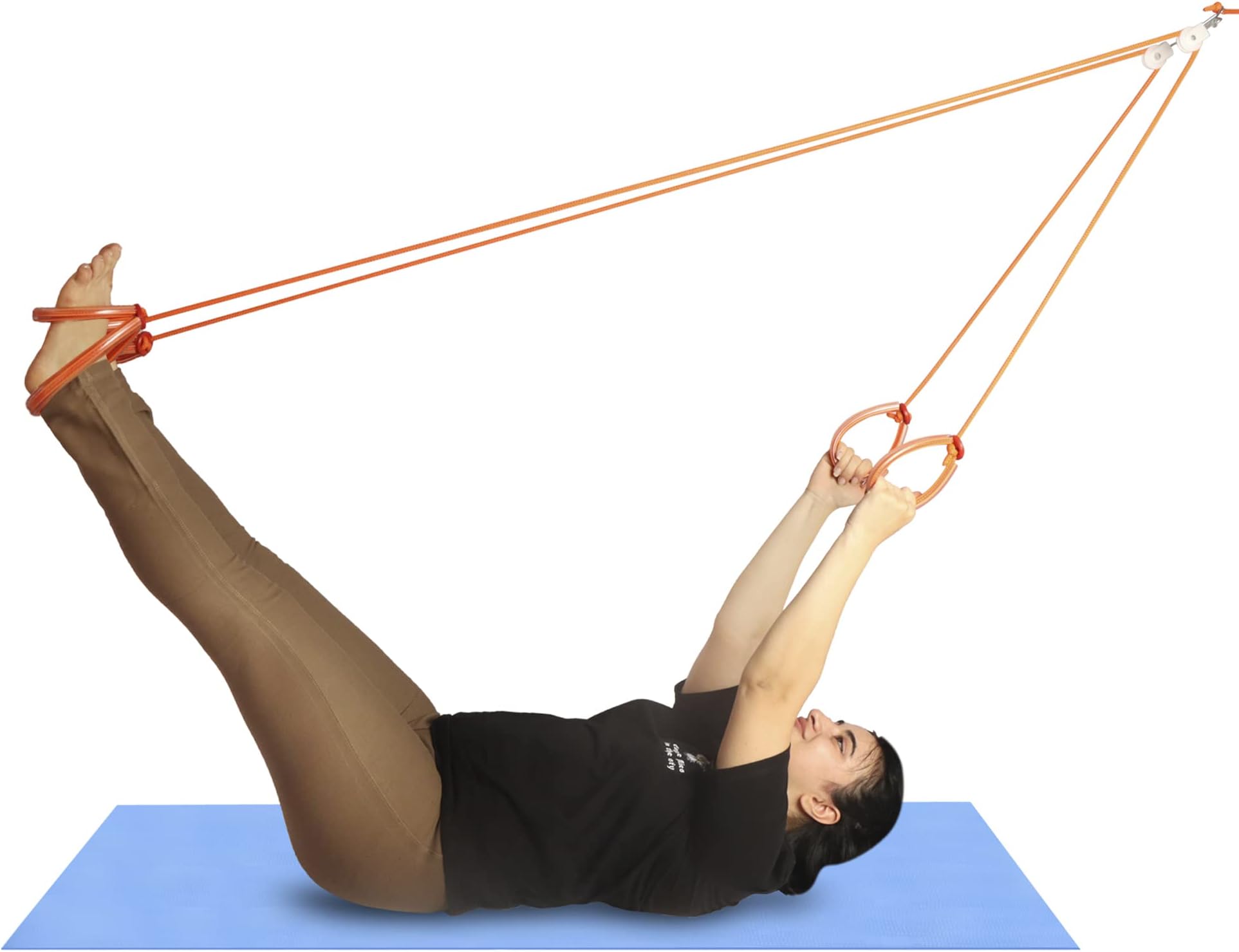 Vernie Yoga Rope,Pocket Gym Weight Loss Exercise Rope For Men and Women (Premium Braided Quality) (RED)