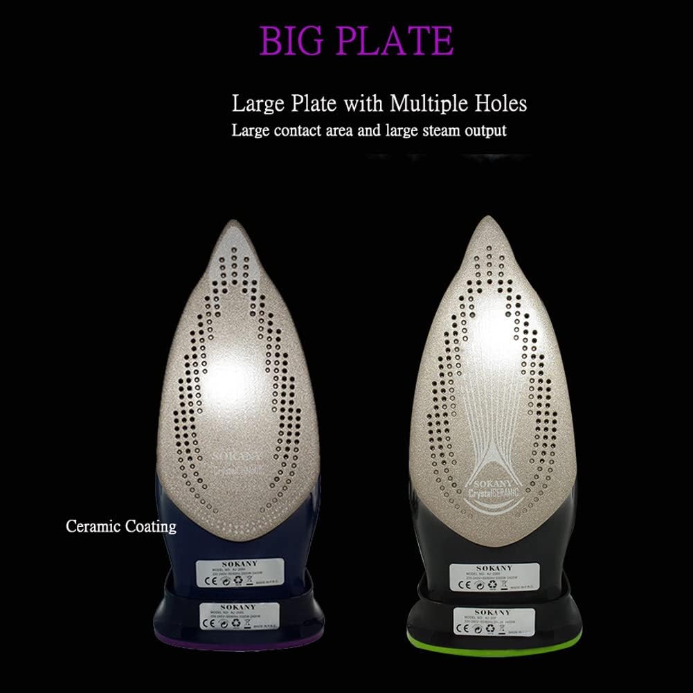 SOKANY AJ2085 Ferro da Stiro a Vapore Senza Filo Cordless Steam Iron, Riscaldamento Rapido, Piastra in Ceramica, Tutti i Tessuti, 2400 W, Cordless Lightweight Steam Dry Spray SOKANY AJ2085 Ferro da Stiro a Vapore Senza Filo Cordless Steam Iron, Riscaldamento Rapido, Piastra in Ceramica, Tutti i Tessuti, 2400 W, Cordless Lightweight Steam Dry Spray