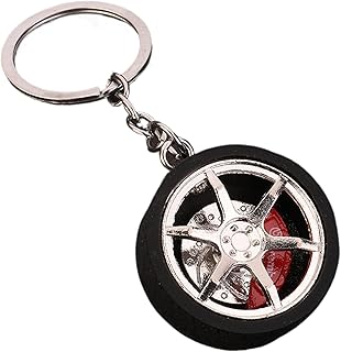 車のタイヤのキーホルダー、車の部品のキーホルダー - 自動車部品車好きのキーホルダー - シミュレーションタイヤキーリング、ホイールタイヤオートキーチェーン、クリエイティブで キーチェーンデコレーション、車愛好家、男性用