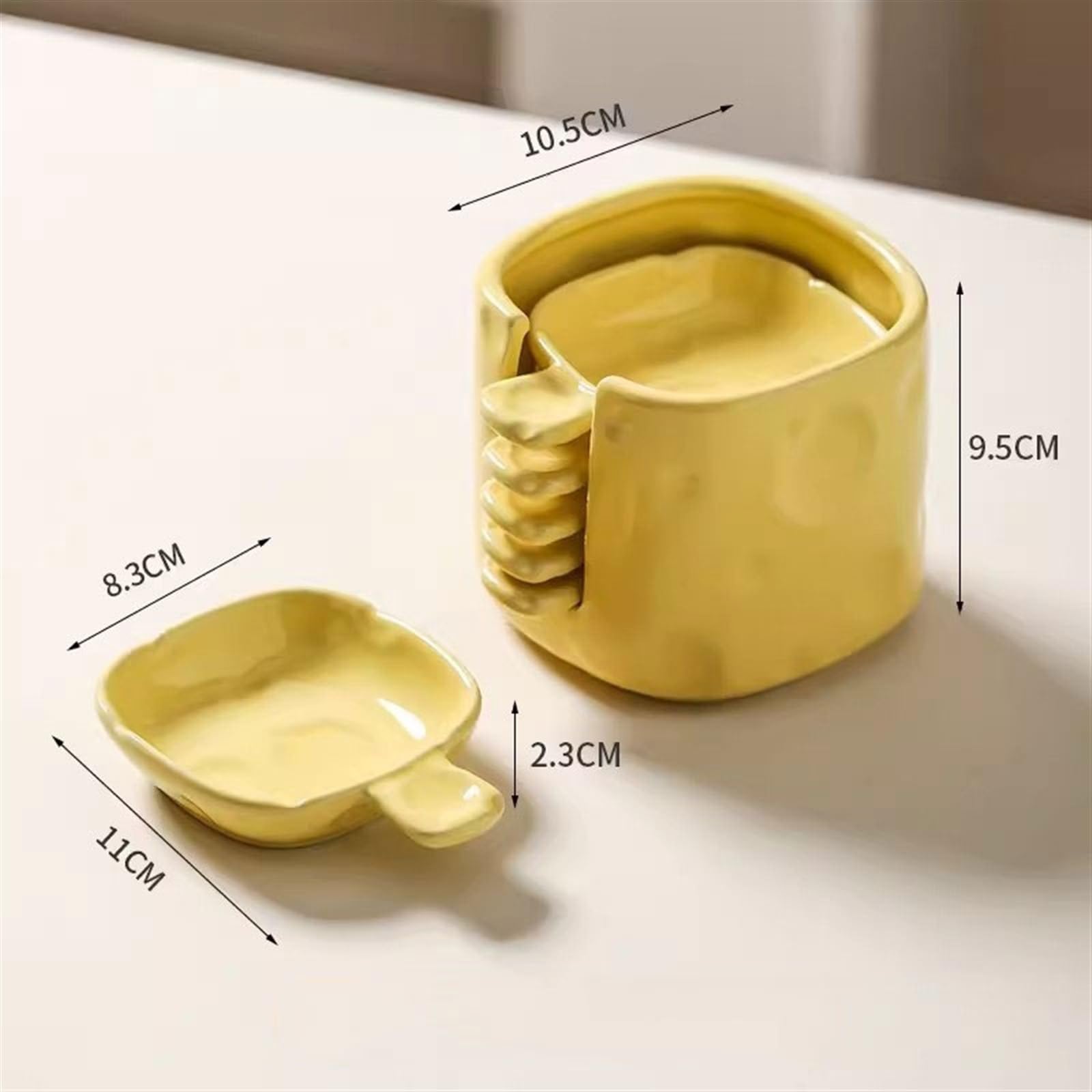 Ciotoline da Snack Set di piattini da immersione di alto valore con piatto for salsa con manico Piatto piccolo in ceramica carino for la casa con secchio for la conservazione Piatti Snack Ceramica(Col