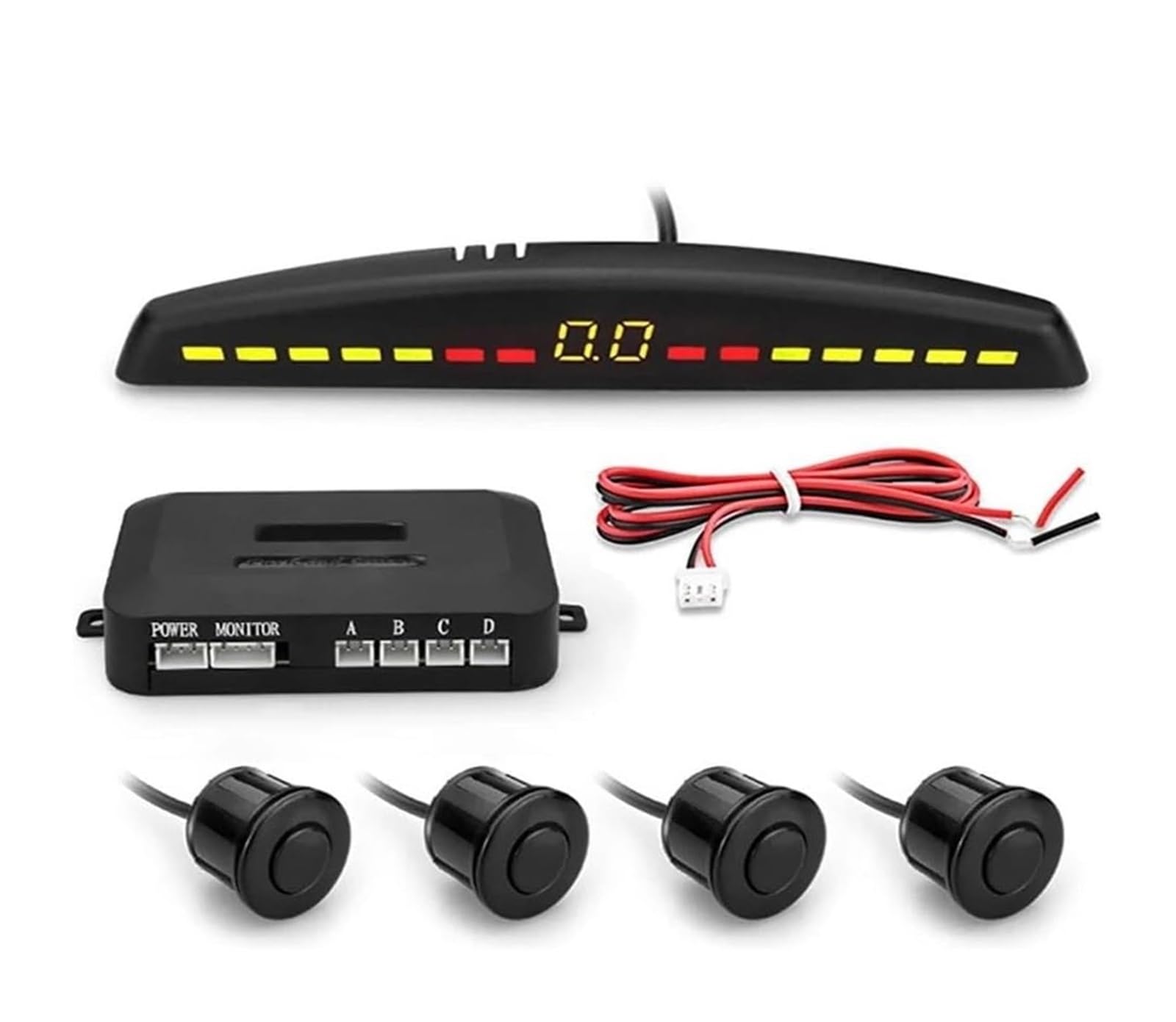 Kit Sensor Aparcamiento Radar Marcha Atrás Trasero para Coche Pantalla Retroiluminada 22 Mm Monitor Dispositivo Sonda Alarma Seguridad Sensor De Aparcami(Champagne Gold)