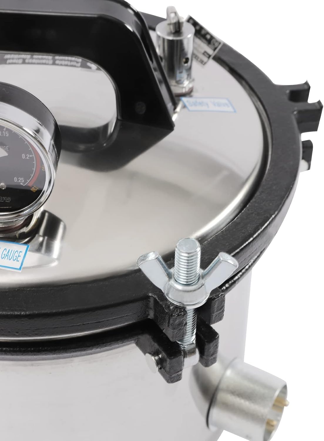 Steam Autoclave Ster𝒊l𝒊zer, 8L/ 2.11Gal Portable Lab Stainless Steel High Pressure Steam Cleaning Machine, 1.2KW 110V 264.2℉ Laboratory Ster𝒊l𝒊zer Equipment for Culture Medium, Glassware, 0.17MPa