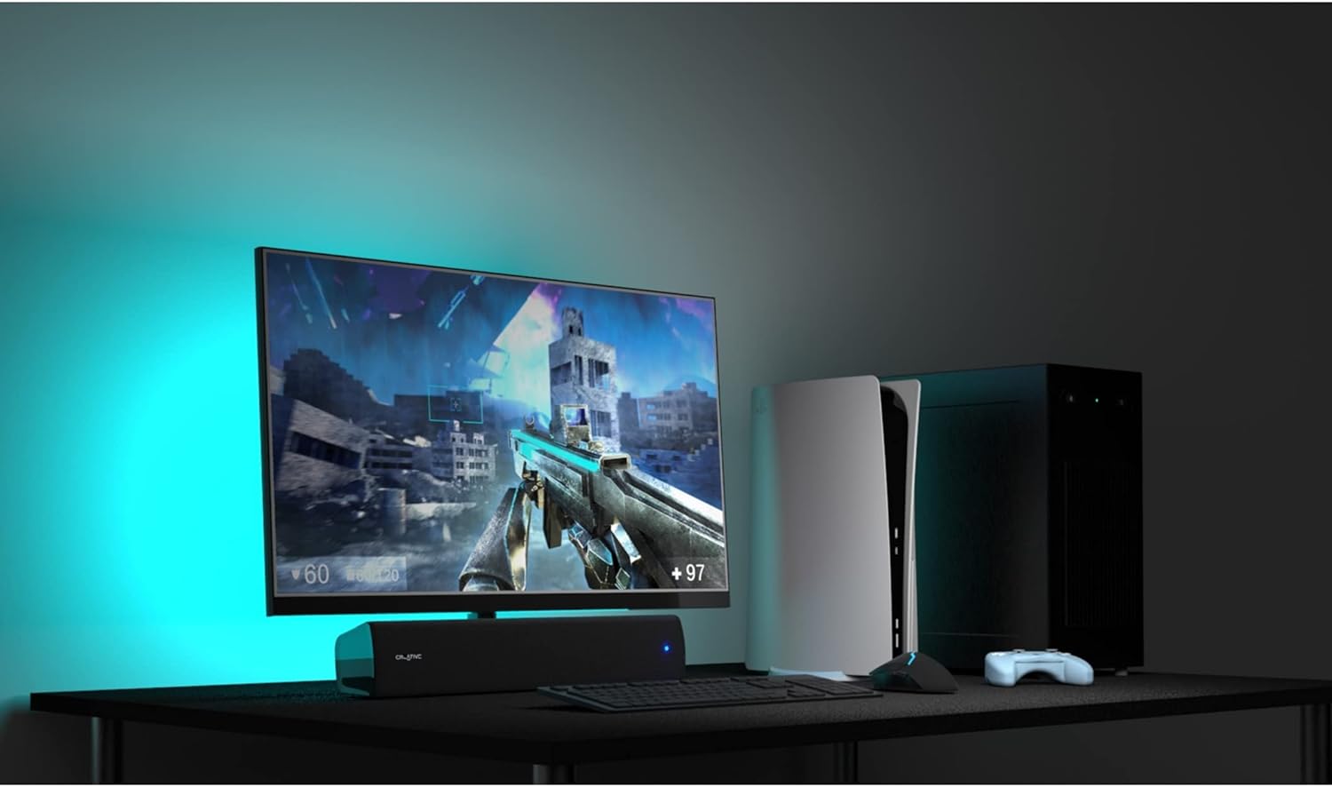 Creative Stage Air V2 2.0 Portable Bluetooth Sound Bar Speaker - 10 W RMS - Black (Renewed) - Image 5