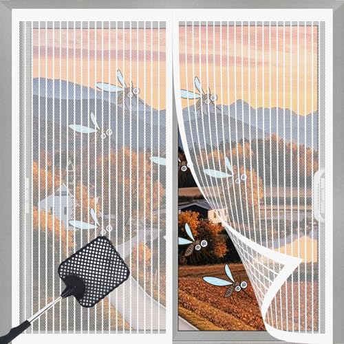 Mosquitera Puerta Magnetica Blanca Marca HUANQIN