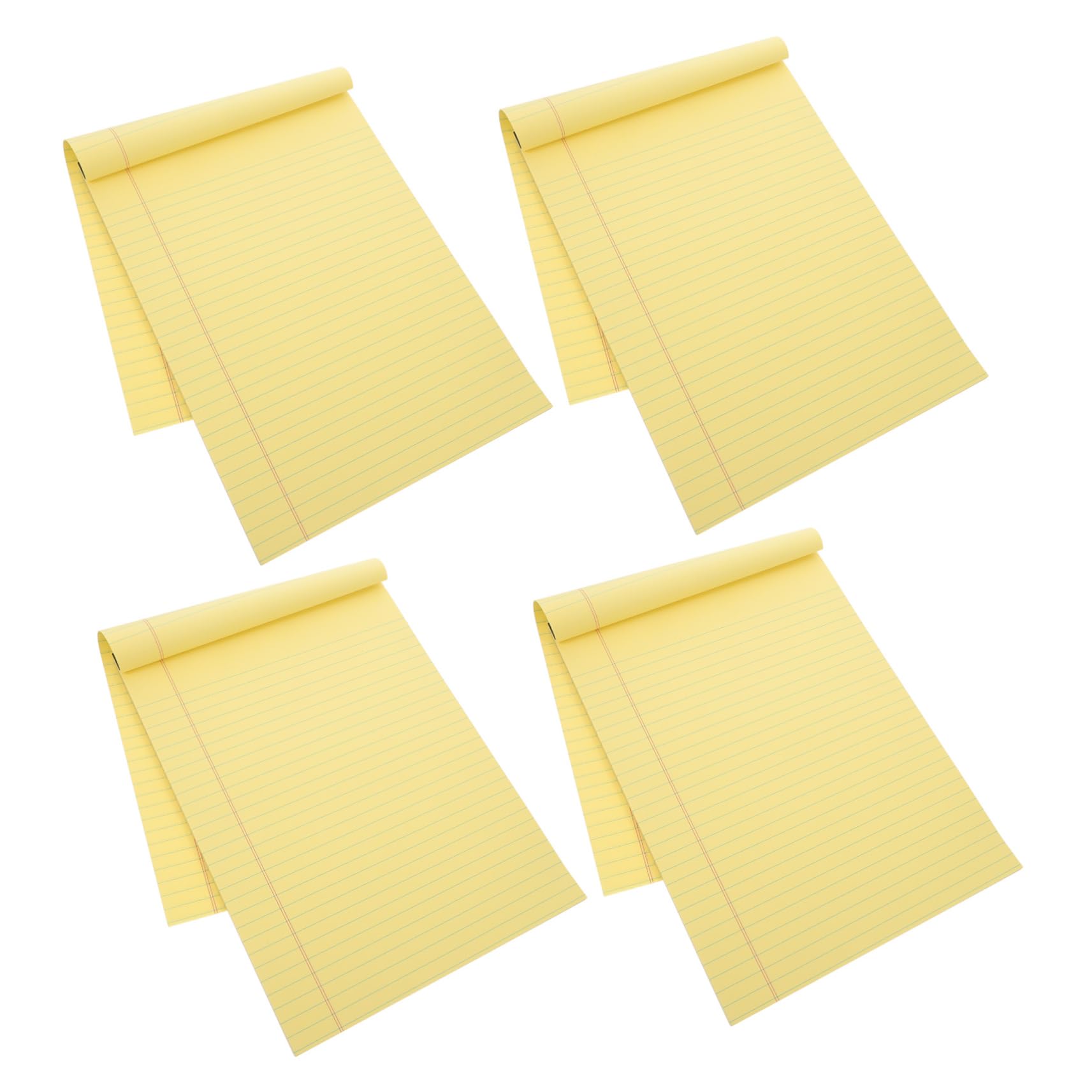 Blocco Note A4 a Righe Strappabile, 4 Pezzi, Giallo