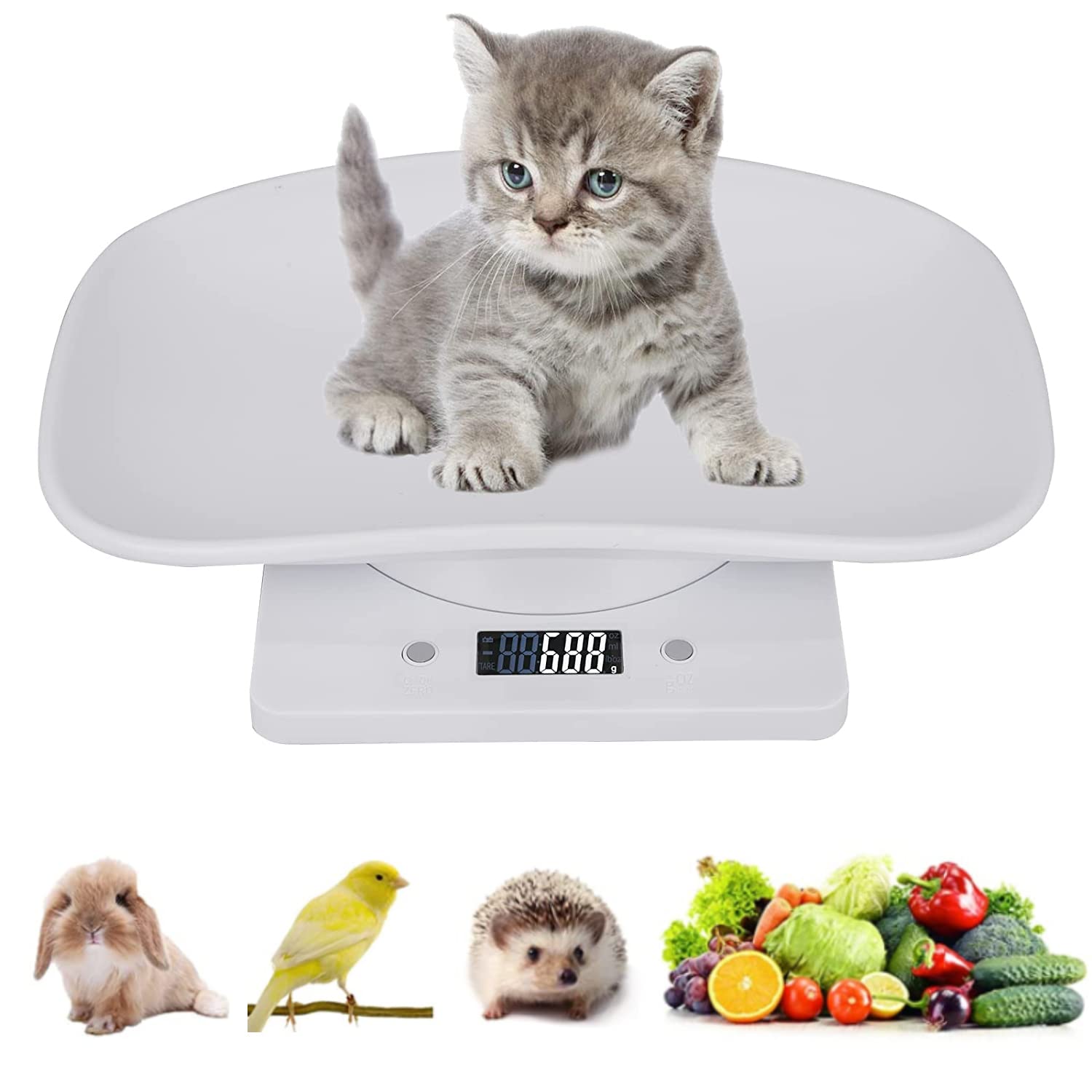 BIGNADO Digital Puppy Scale Small Pet Scale for Puppies High Precision Wiggle-Proof Multi-Function Electronic Kitten Scales Weigh Rabbit…