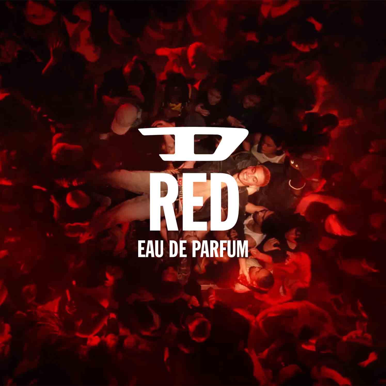 Diesel D Red Eau de Parfum Uomo, Profumo Uomo Fresco e Appassionato, Fragranza Agrumata e Legnosa, Note di Pompelmo Rosso, Lavanda e Legno di Sandalo, A Lunga Durata, Profumo di Lusso per Uomo