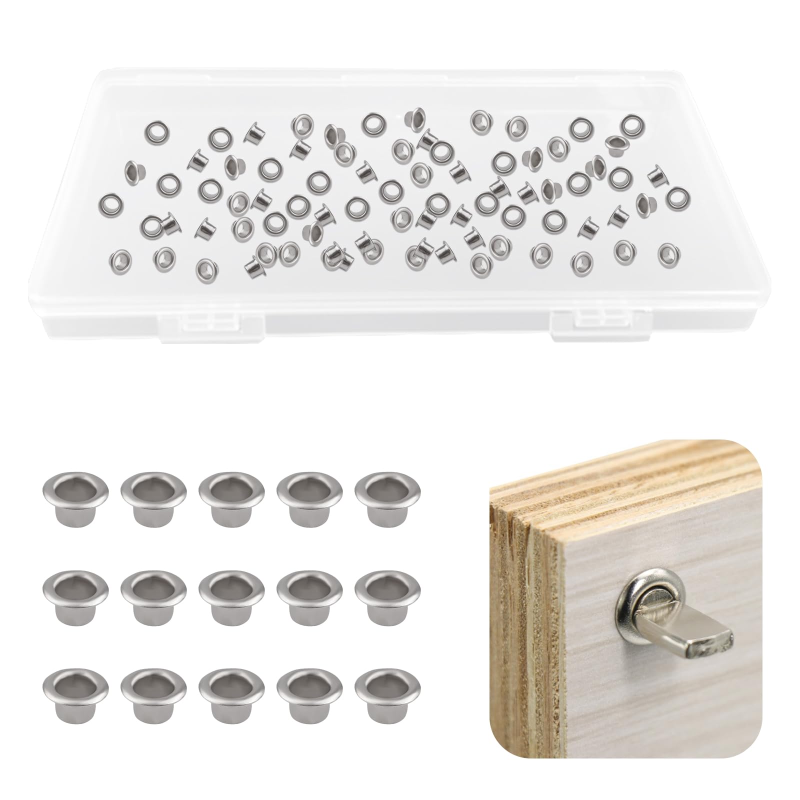 Shelf Pin Caps, 300PCS Nickel Plated Shelf Pin Sleeves with Hole Heavy Duty Shelf Pins Reinforcement Grommets for Bookshelf, Cabinet, Closet Shelves Bracket (5mm)
