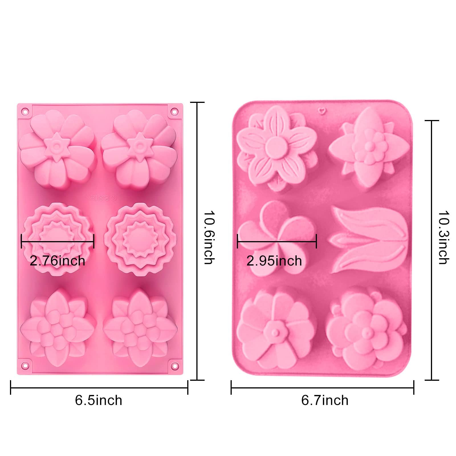 Lot De 3 Moules à Savon En Silicone - 6 Cavités - Moule