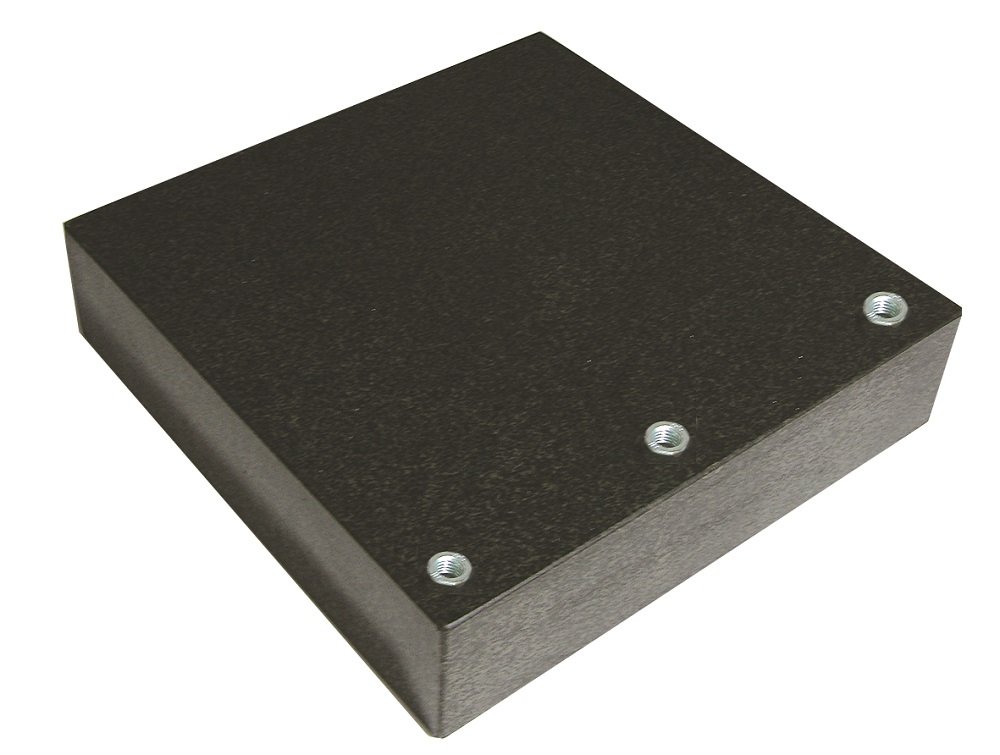 CNC QUALITÄT Placa de medición y control de granito, 150 x 150 mm, rosca M8.