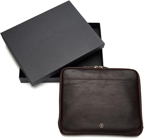 Miniatura 6 de Maxwell Scott - Funda de piel de lujo para tablet con cremallera de tres caras, hecha a mano con piel de grano completo, The Luzzi
