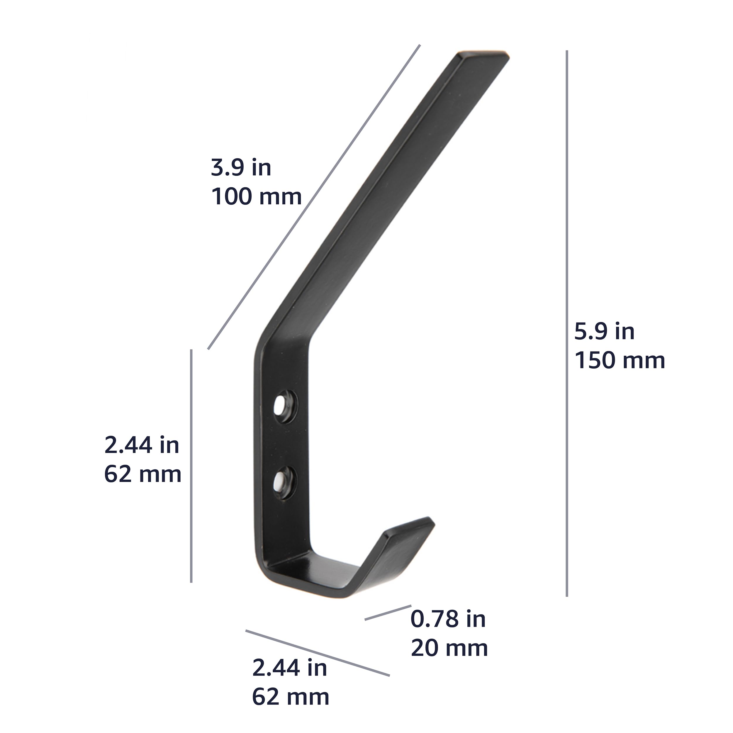 Amazon Basics – wieszak na płaszcze do płyt gipsowo-kartonowych AB6000-FB-5, czarny mat.