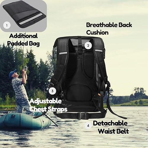 Miniatura 3 de Mochila seca impermeable para kayak, mochila seca para kayak, mochila seca flotante al aire libre, barco, vela, canoa, rafting, pesca, camping, 85L,