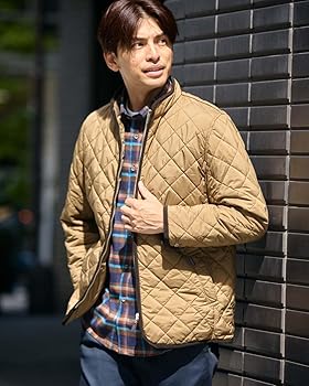 Amazon | [ゴールデンベア] 洗えるGBキルトジャケット キャメル LL