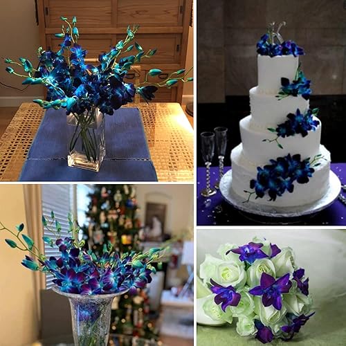 Miniatura 3 de HOKPA 60 cabezas de orquídeas artificiales, 12 piezas de flores de orquídeas artificiales para velas flotantes, centros de mesa de boda, decoración