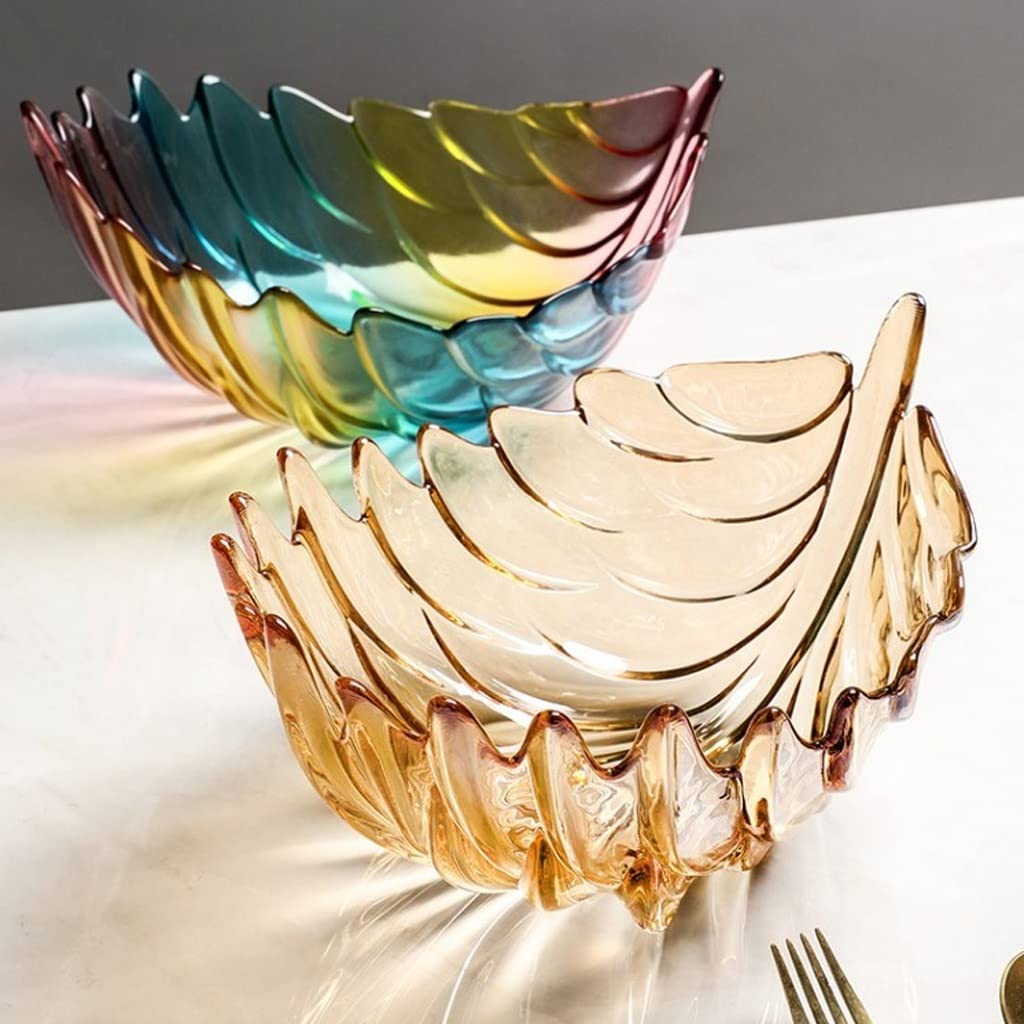 Koszyk Owoce Kreatywny Pióro Fruit Bowl Kryształ Szklany Owocowy Danie, Nowoczesny Domowy Salon Kawa Stolik Ślubny Ozdoby Dekoracja Stołu Kuchni(Gold)