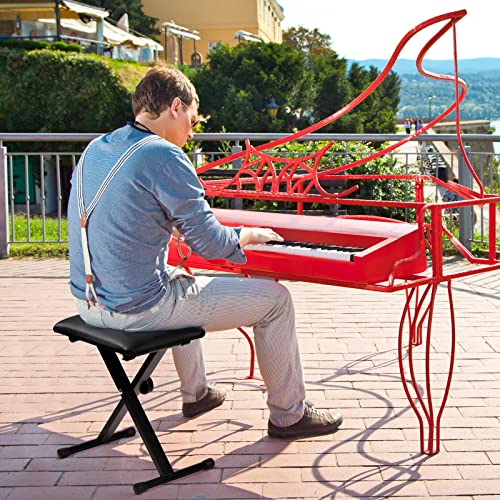 CAHAYA Banc de piano réglable en hauteur de style X pour clavier, siège de chaise rembourré pour clavier électronique et piano numérique, noir CY0257 - Les Beatles, Paul McCartney, John Lennon, RIngo Starr, George Harrison CAHAYA Banc de piano réglable en hauteur de style X pour clavier, siège de chaise rembourré pour clavier électronique et piano numérique, noir CY0257 – Image 3