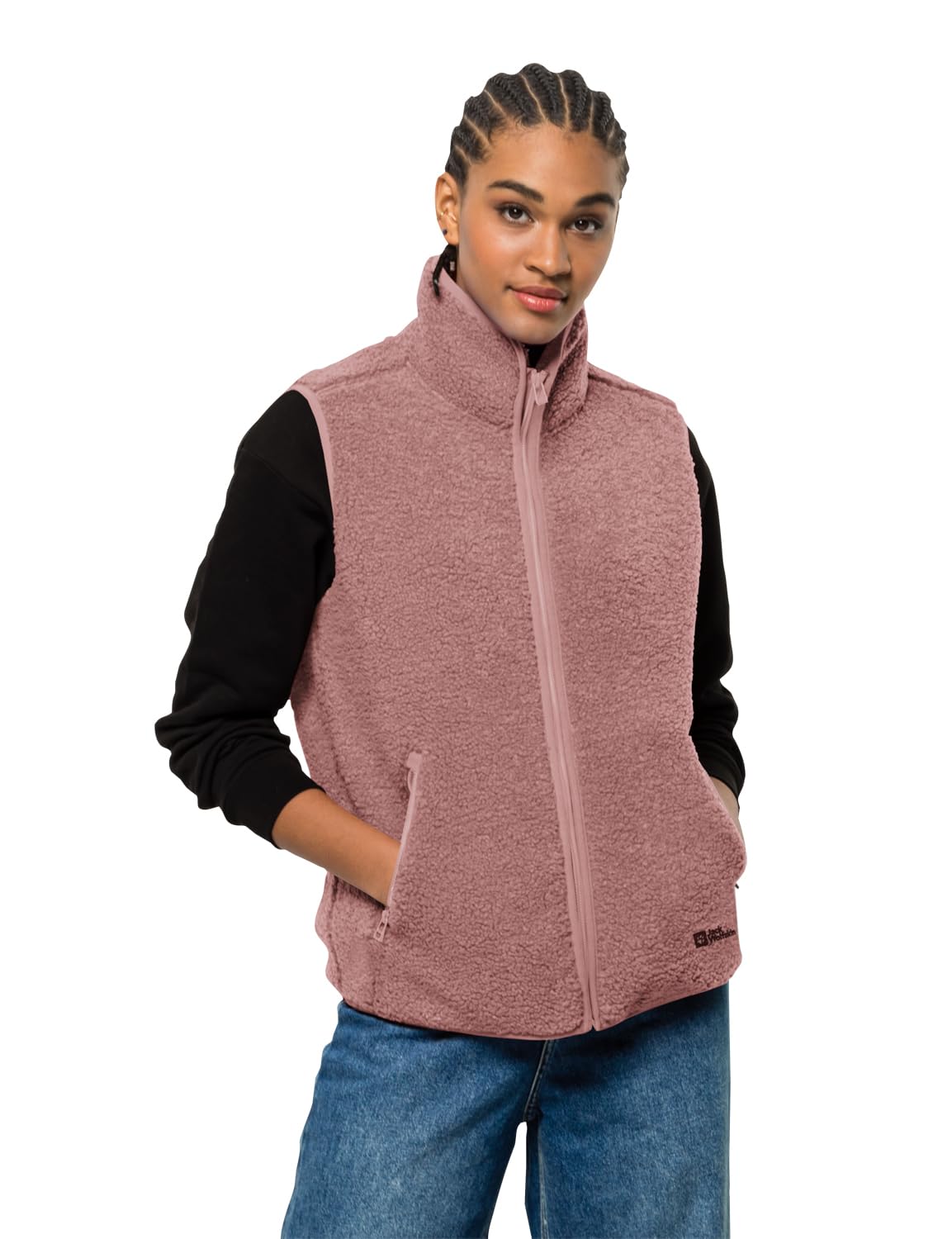 Jack Wolfskin Women's High Curl Vest W Fleece Vest, Afterglow, M, Afterglow, M