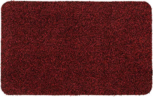 Schmutzfangmatte als saugstarke Innen Fußmatte rot meliert - Waschbarer Fußabtreter als robuste...