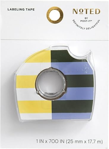Notado por Post-it Cinta de etiquetado con dispensador, 1" x 700", blancoamarilloazul