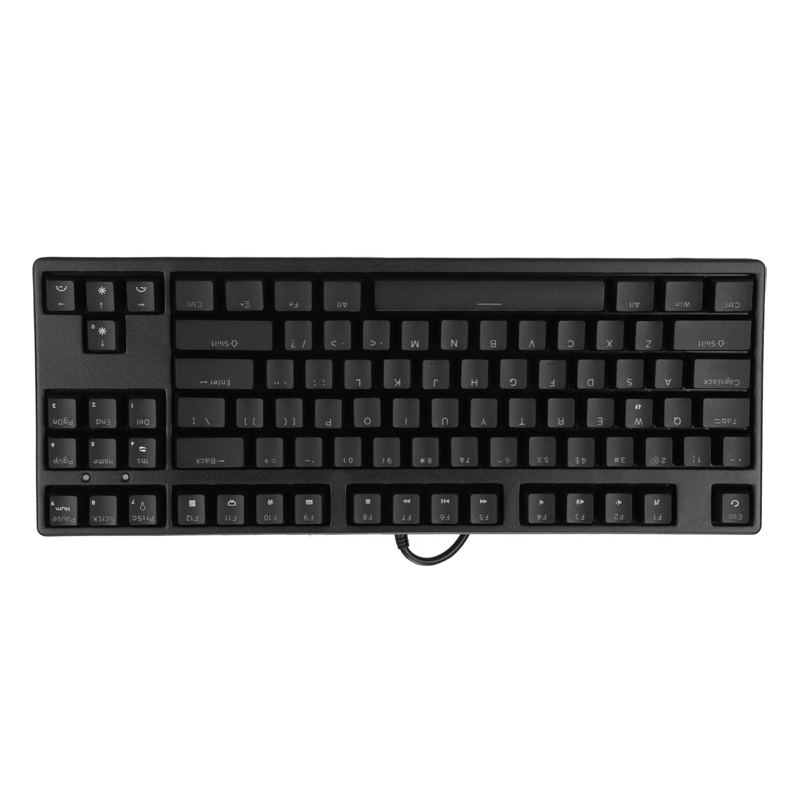 Generic Profesjonalna Mechaniczna Klawiatura do Gier 87 Klawiszy Czerwony Przełącznik Szybka Reakcja Ergonomiczna Konstrukcja dla Komputera PC z Systemem 10 (BLACK)