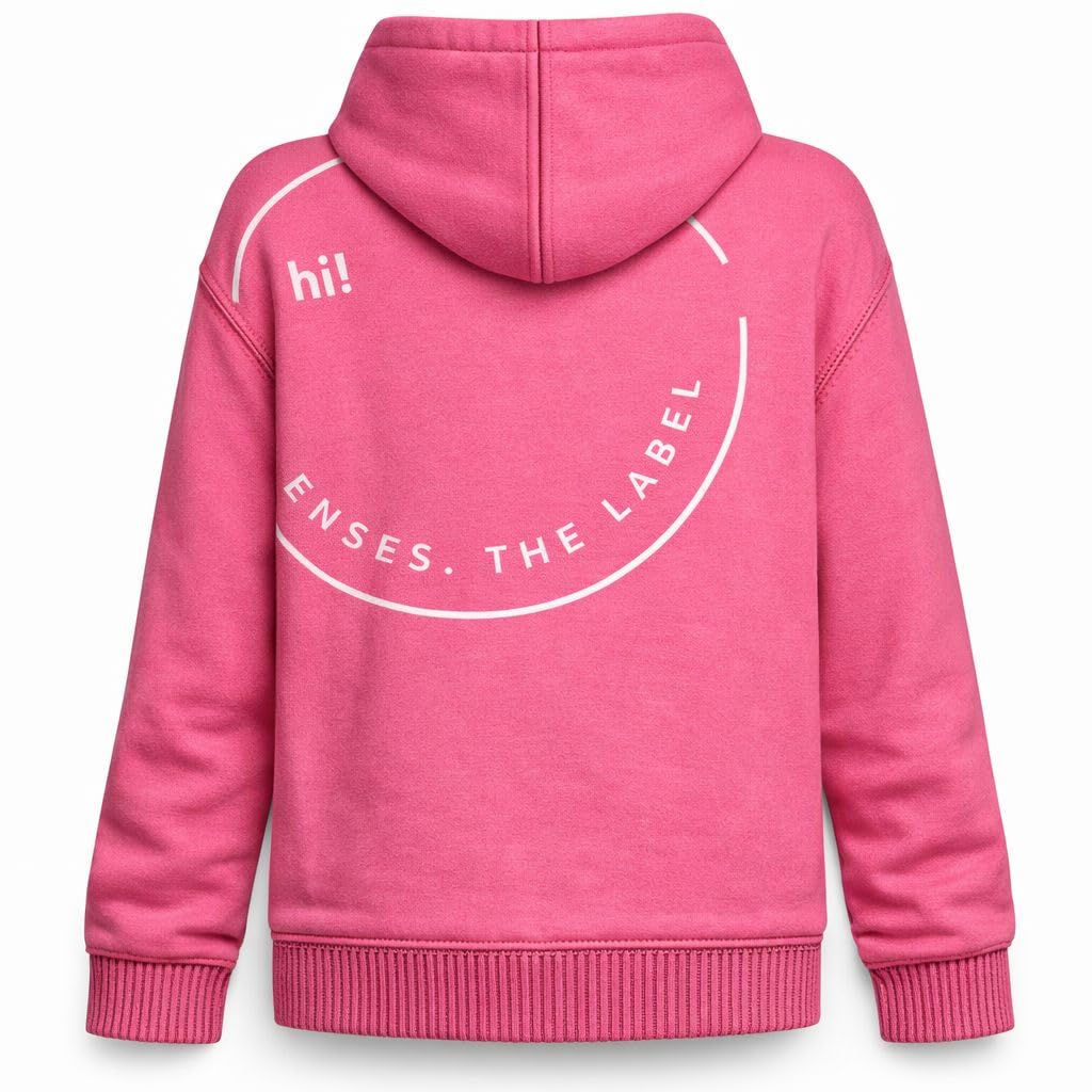 SENSES THE LABEL damska bluza z kapturem SE:RENITY, różowa, 80% bawełna, 20% poliester, styl casualowy, kolekcja Tropical Edit