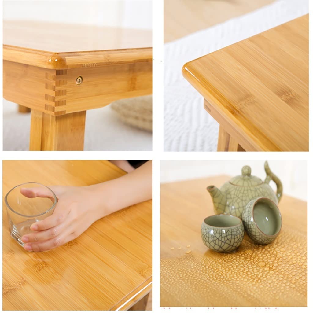 Klapptisch, Koreanisch/Teestubetisch/Kang Tisch/niedriger Holztisch, handbemalter quadratischer Tisch mit Erkerfenster (60 cm)