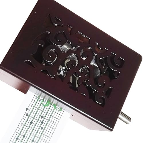 Miniatura 12 de FnLy Caja musical de madera tallada vintage de 30 notas, caja de regalo de música con manivela de mano, crea tu propia melodía musical Nota