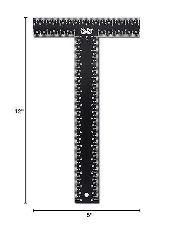 Miniatura 8 de Mr. Pen - Cuadrado en T, regla en T, regla de metal de 12 pulgadas, regla cuadrada en T, herramientas de dibujo, regla de arquitecto, cuadrado,