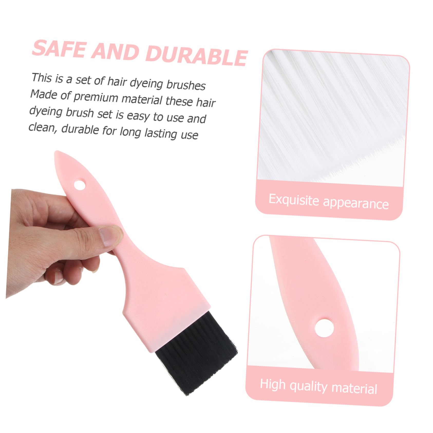 TOVINANNA 4pcs Hair Coloring Brush Set Dyeing Hair Tool Kit Tinting Brush for Salon Easy Use Clean Comfortable Handle Pc Plastic Fiber Material Random