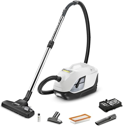 Kärcher DS 6 Water Filter Vacuum Cleaner, 2.1m Suction Hose, Telescopic Suction Tube, HEPA 13 Filter, Switchable Dry Floor Nozzle, Crevice Nozzle, Upholstery Nozzle