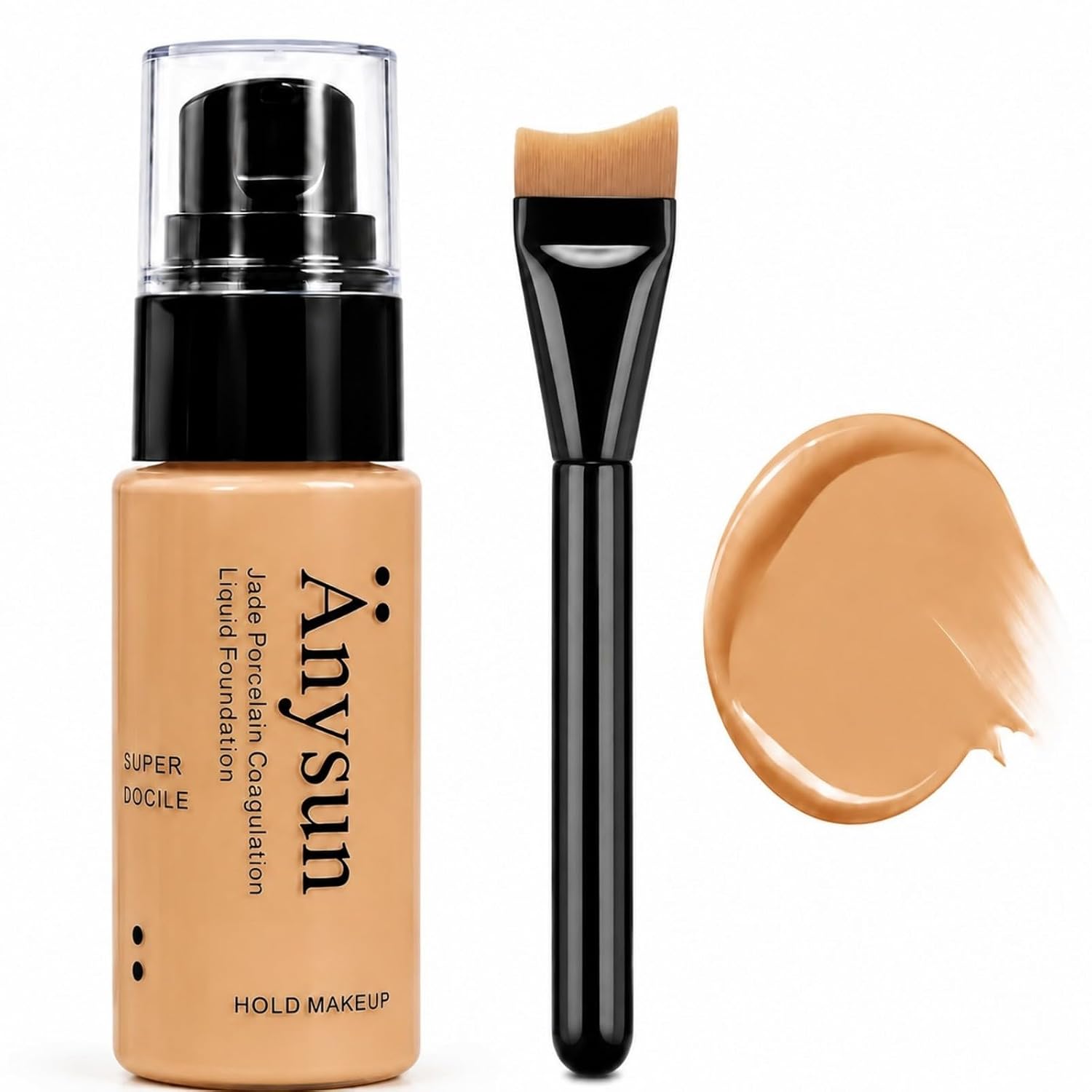 Full Coverage Liquid Foundation with Soft Brush (#06 Golden Honey)