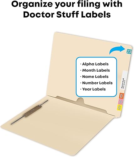 Miniatura 5 de Doctor Stuff Carpetas de archivos de bolsillo Manila, carpeta con pestaña final de tamaño carta con bolsillo completo en la parte trasera interior