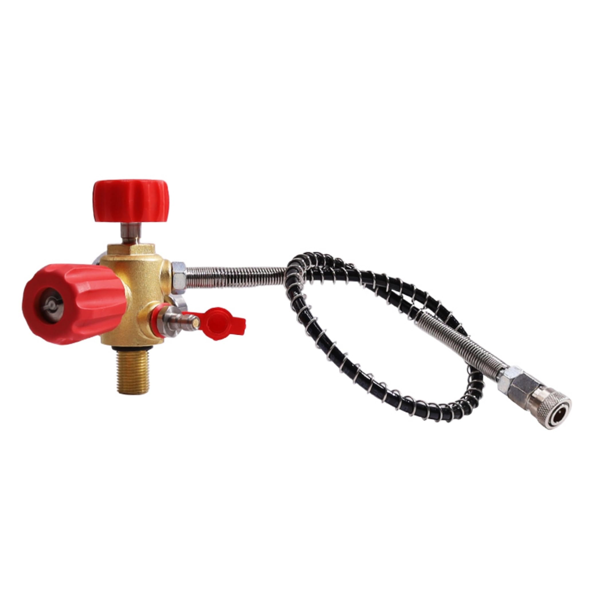 TUXING Valvola DIN Scuba Adattatore M18 × 1,5, Paintball Scuba Stazione di riempimento per serbatoio HPA/PCP Air Tank con manometro ad alta pressione 4500 psi PCP Paintball Riempimento tubo dell'aria