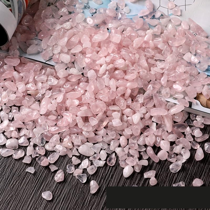 Grava Decorativa para acuarios, Grava de Cristal Rosa for Acuario y Manualidades (Varios tamaños, Paquete de 3)(3-5mm1000g)