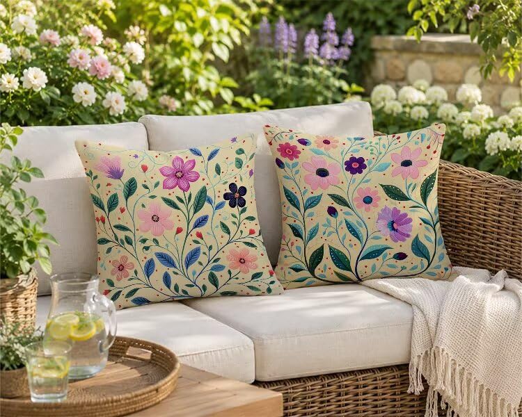 Housses de coussin 60x60 lin beige avec fermeture éclair cachée - 3