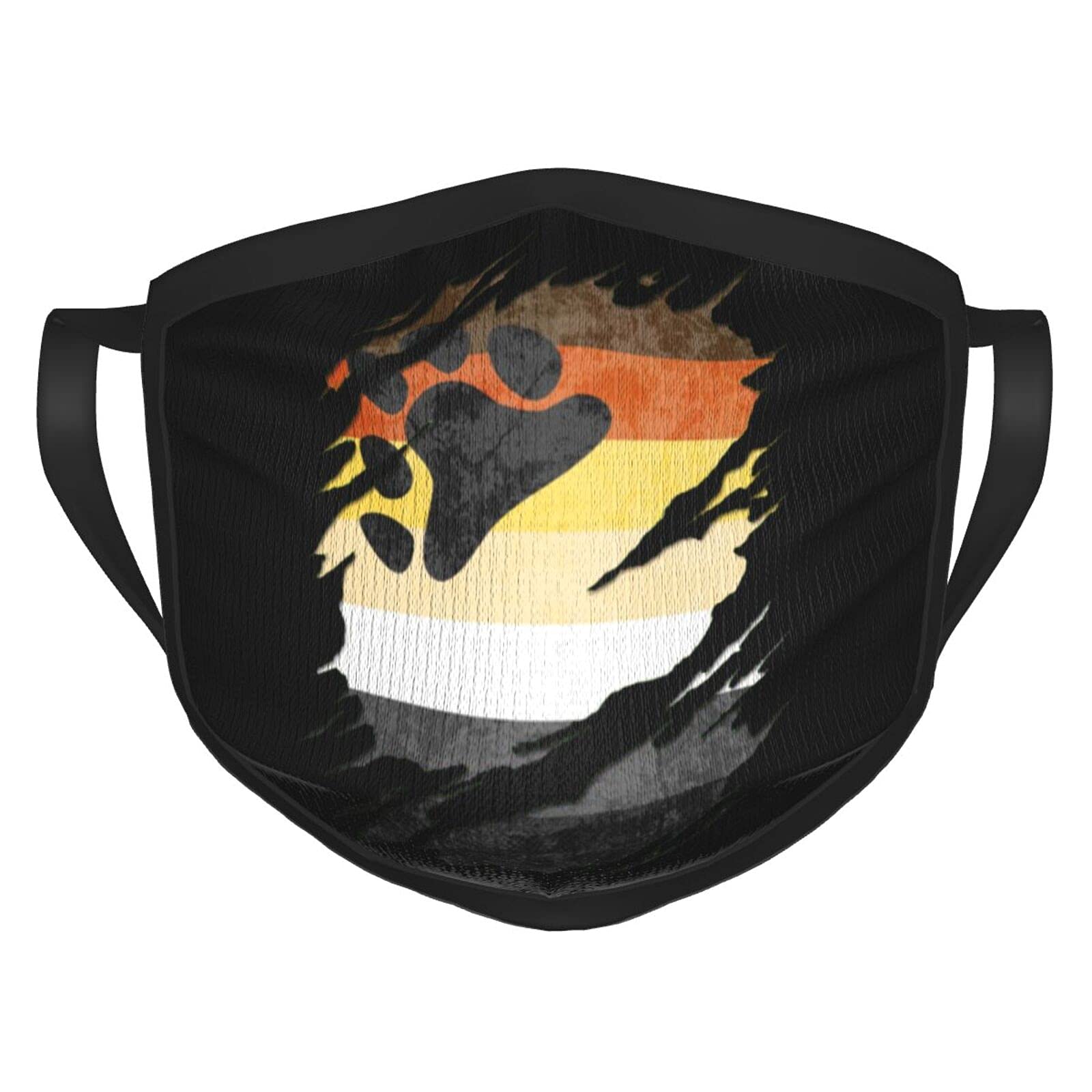 HSXOOW Gay Bear Pride Flag Face Mouth Cover for Unisex Creative Print Nose Protect Shield