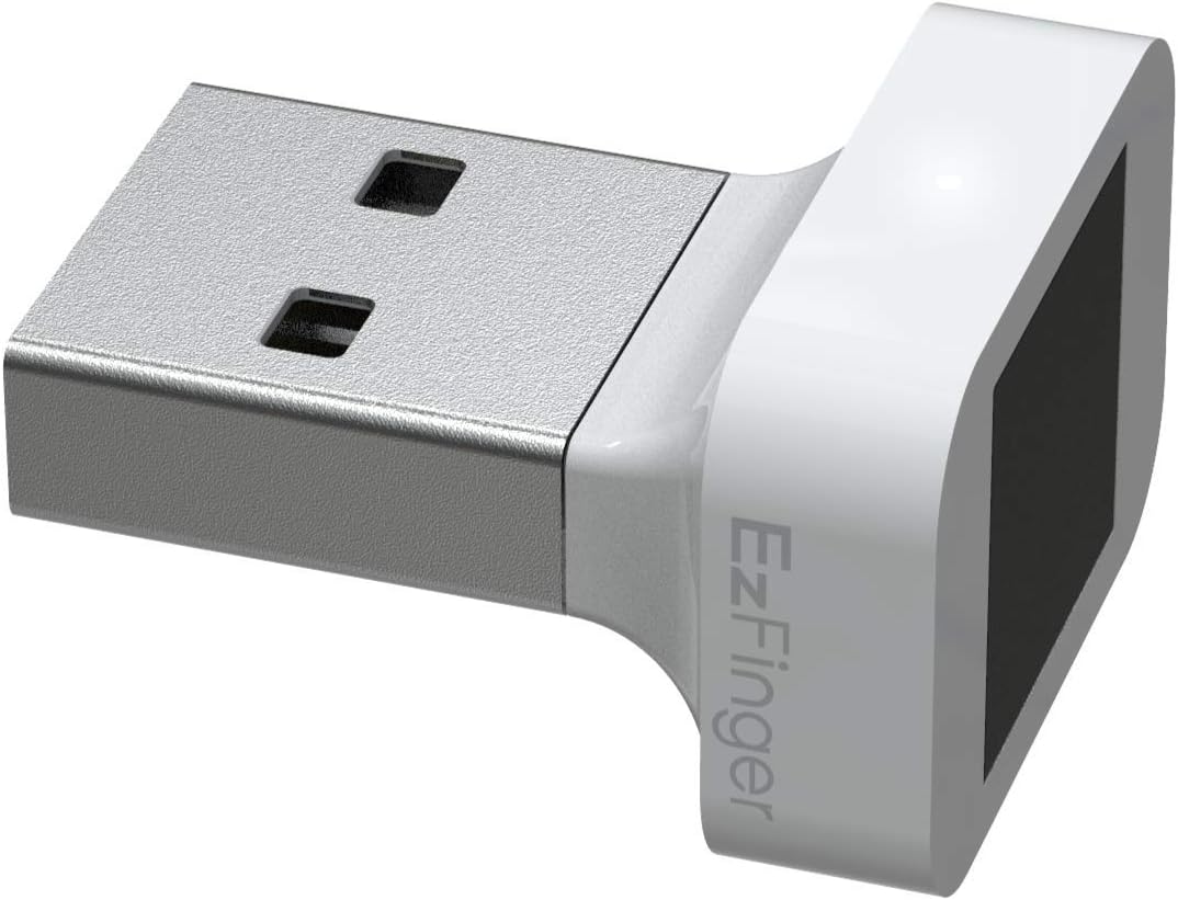 Black Friday - 50% OFF Octatco EzFinger2 [White] – Fingerprint Security Key, FIDO2 Certified – Compatible with Windows Hello, Office 365, Azure and Many More Platforms – Fast and Secure Authentication