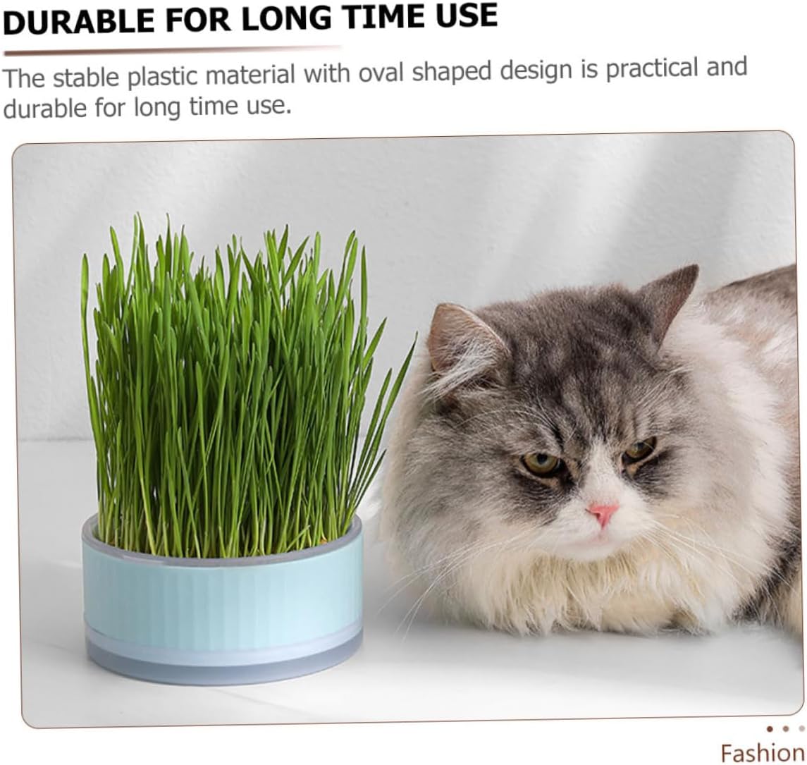 BESPORTBLE 2pcs Hydroponic Cat Grass Planter Soilless Household Planting Box with Design Convenient Growing Kit for Indoor Use Blue Pink