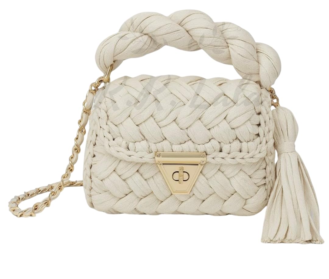 Capri luxury bag, Premium Bag,Handmade Crochet Puffy Purse, Chunky Knit Cloud Bag, Bride,elegant,Hand Woven Purse Color: White-image-44