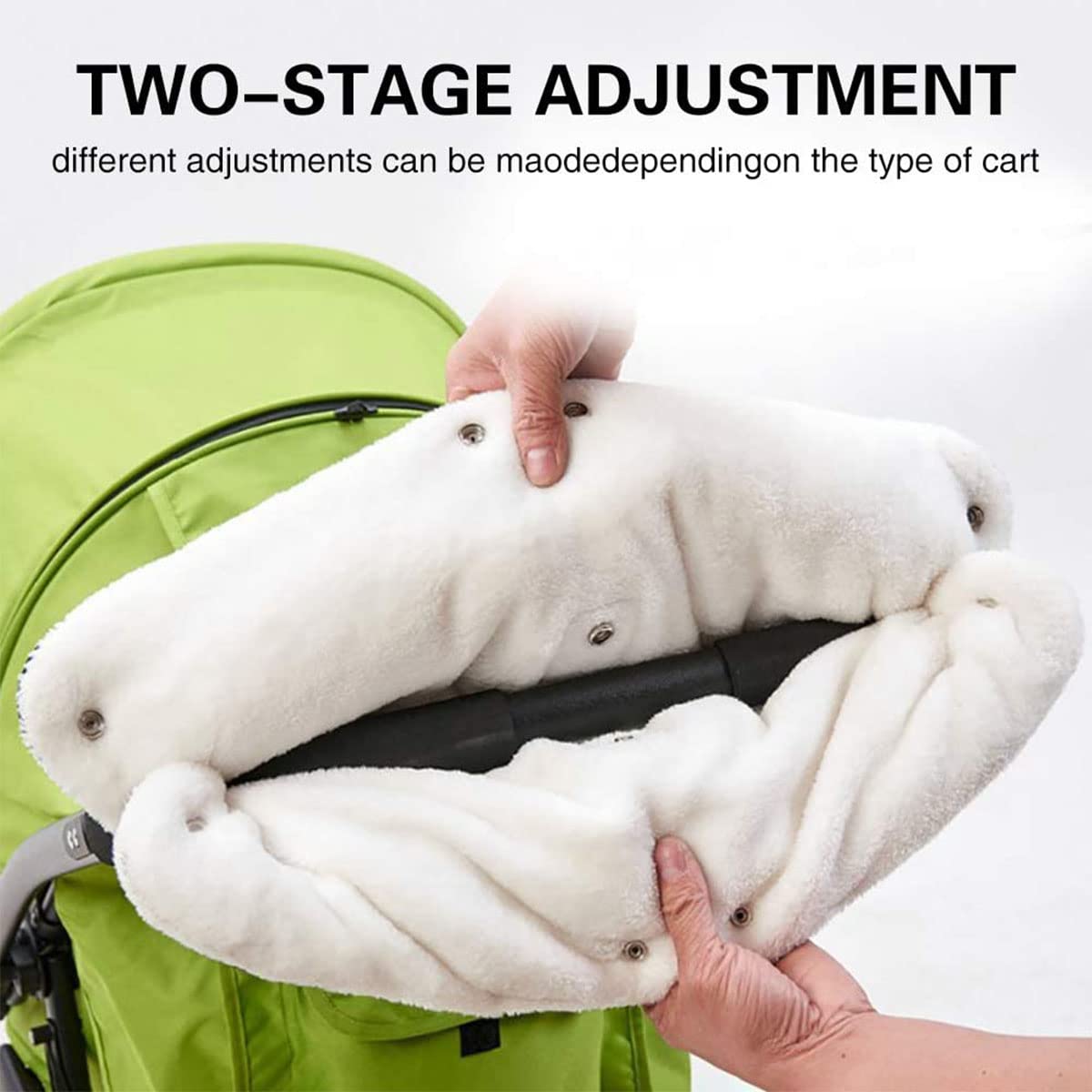 Gant Poussette Protège-Mains, Doux Chaud Coupe-Vent et Imperméable Gant, Antigel Gants, Manchon avec Intérieur en Polaire, pour La Plupart des Poussette Landau, Noir