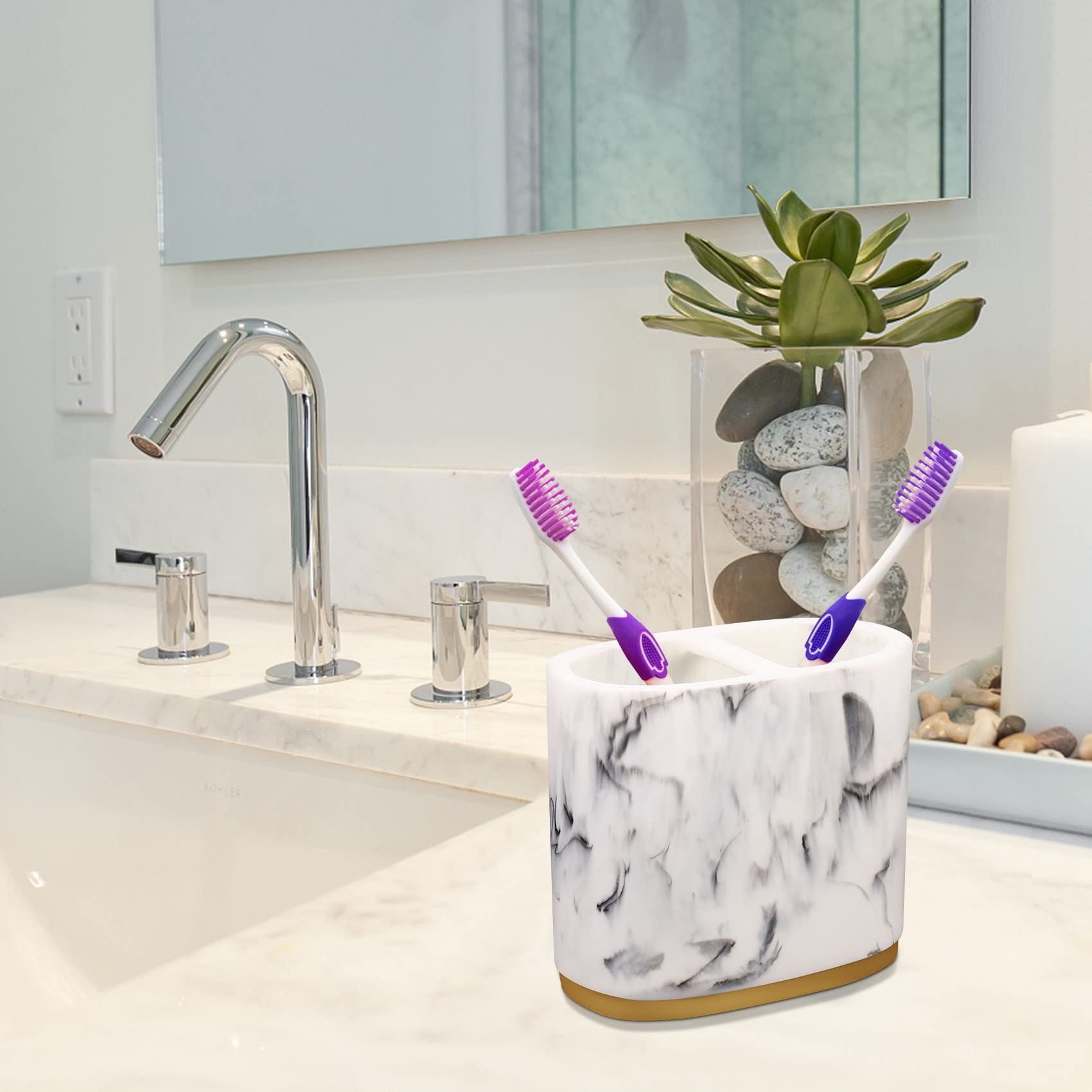 de accesorios de baño, conjunto de baño de 5 piezas, colección de juegos de baño, bomba dispensadora de jabón de mármol, soporte para cepillo de dientes, jabonera
